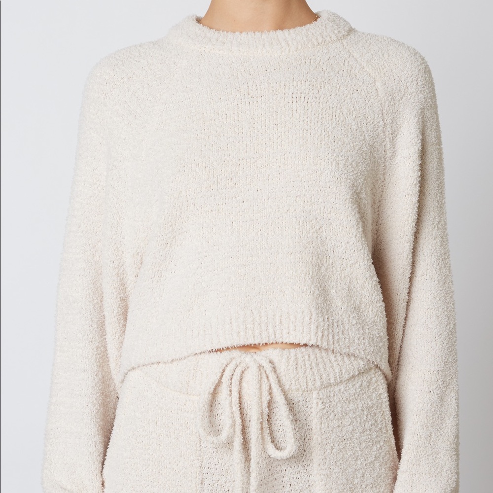 NIA Cropped Raglan Sweater - Natural
